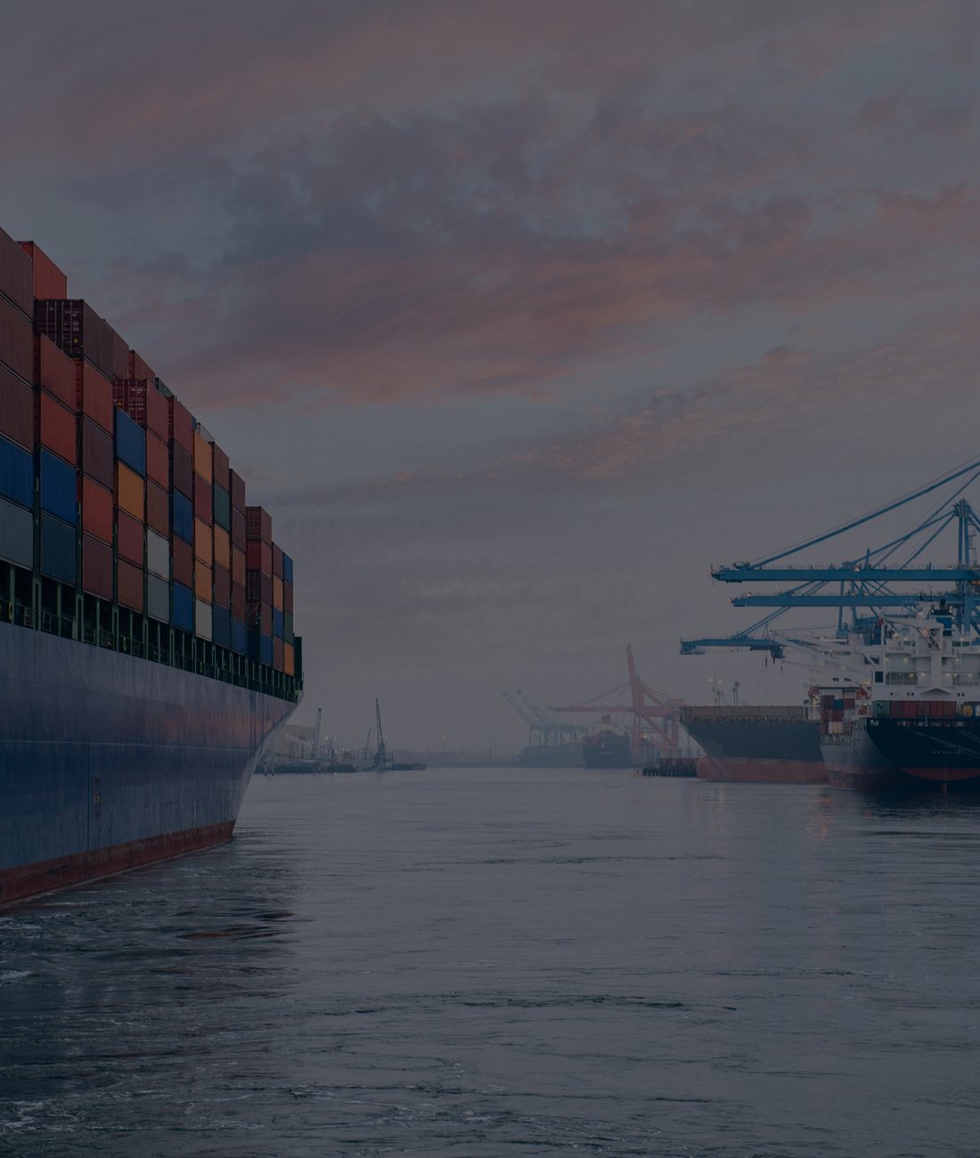 Vessels alongside at a container terminal